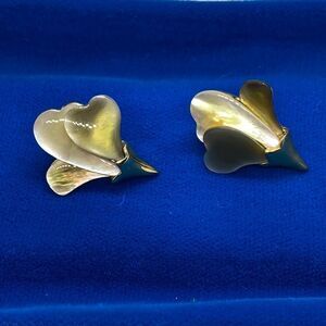 💛 Gold Plated Brown Tone Flower Earrings